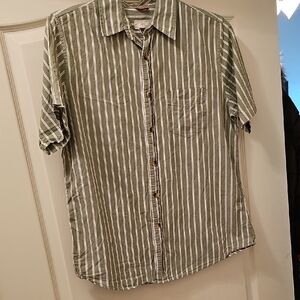 Dockers Olive and White Striped Casual Shirt